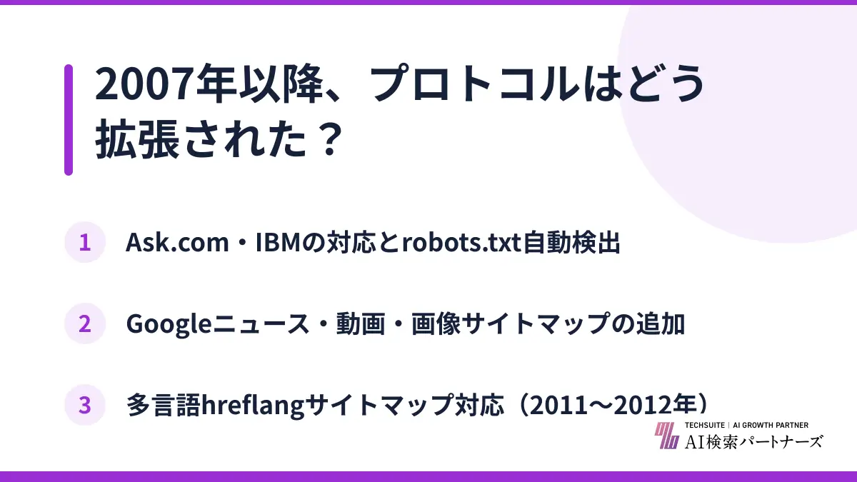2007年以降、プロトコルはどう拡張された？