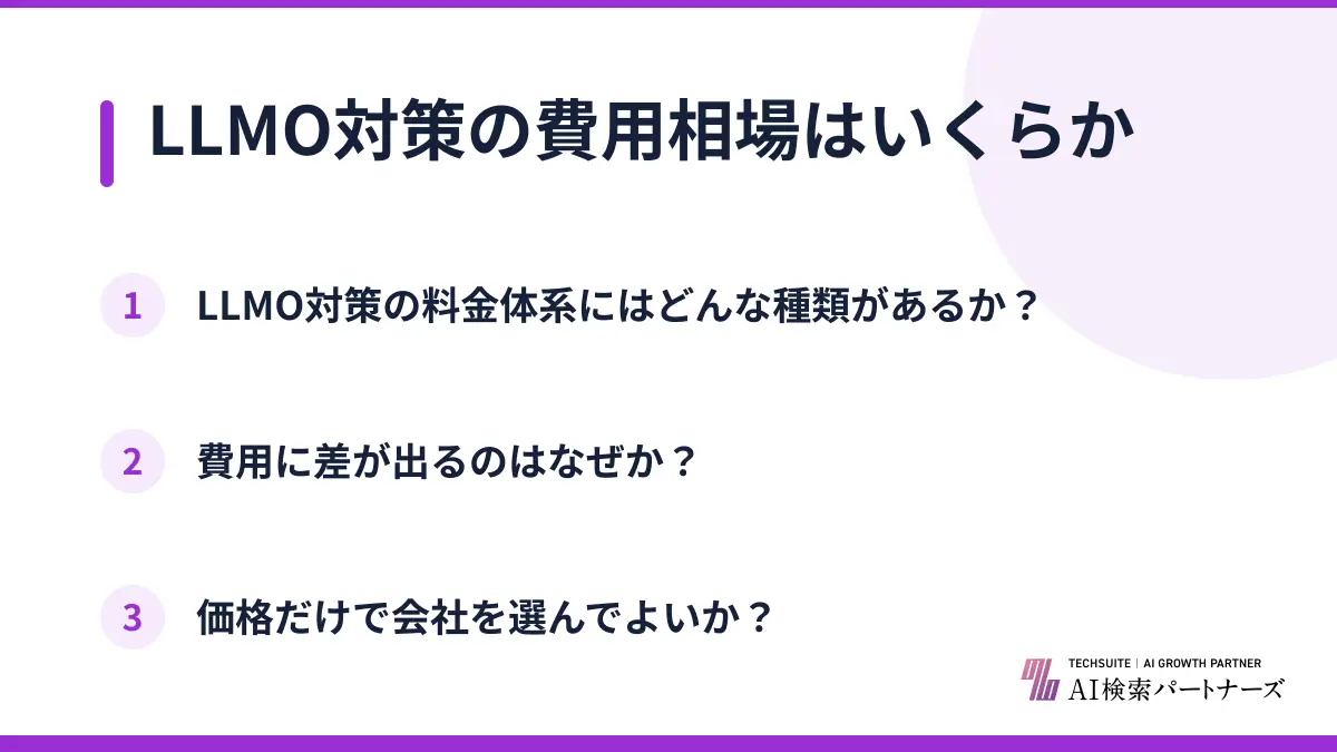 LLMO対策の費用相場はいくらか