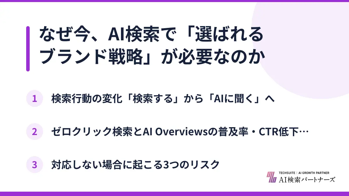 なぜ今、AI検索で「選ばれるブランド戦略」が必要なのか