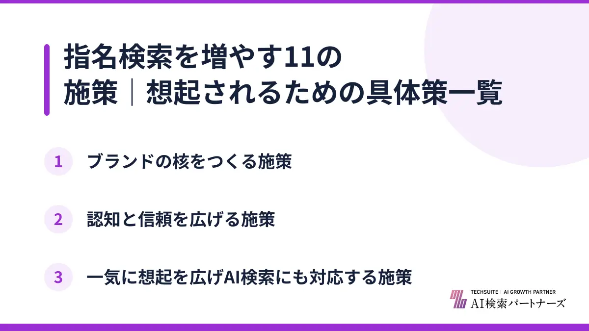 指名検索を増やす11の施策｜想起されるための具体策一覧