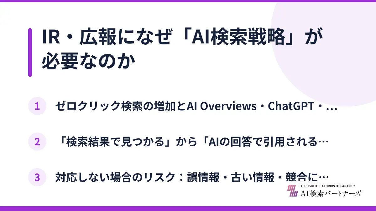 IR・広報になぜ「AI検索戦略」が必要なのか