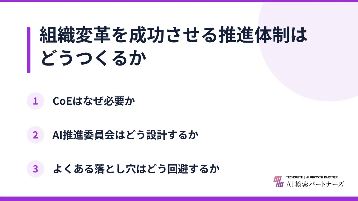 組織変革を成功させる推進体制はどうつくるか