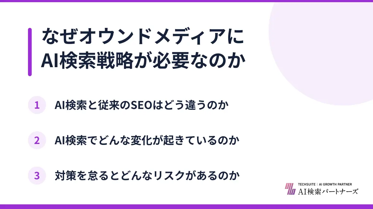 なぜオウンドメディアにAI検索戦略が必要なのか