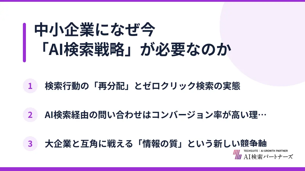 中小企業になぜ今「AI検索戦略」が必要なのか