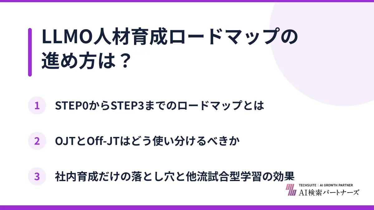 LLMO人材育成ロードマップの進め方は?