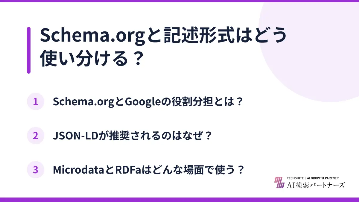 Schema.orgと記述形式はどう使い分ける？