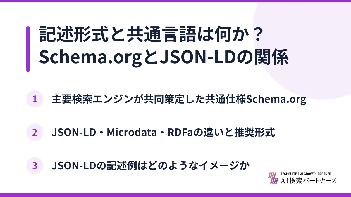 記述形式と共通言語は何か？Schema.orgとJSON-LDの関係