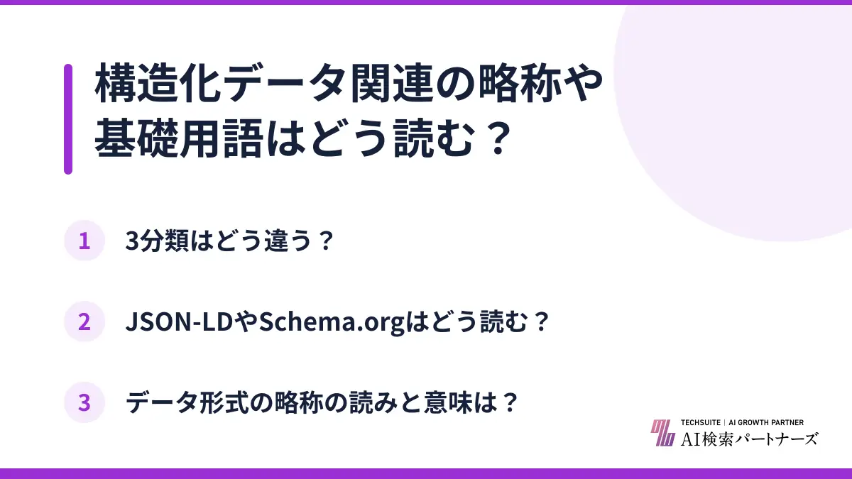構造化データ関連の略称や基礎用語はどう読む?