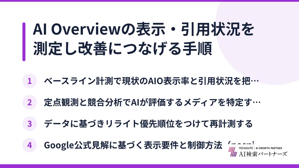 AI Overviewの表示・引用状況を測定し改善につなげる手順