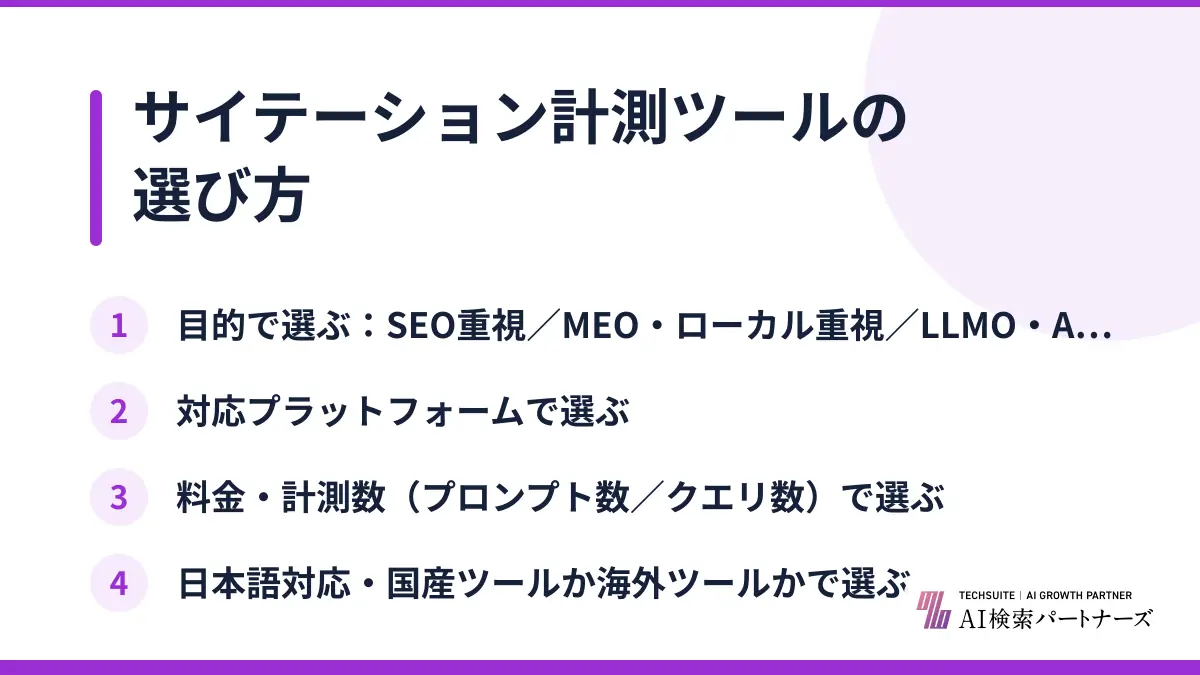 サイテーション計測ツールの選び方