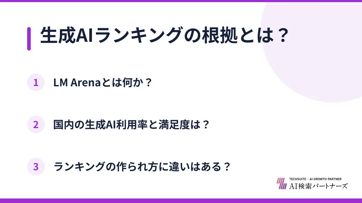 生成AIランキングの根拠とは？