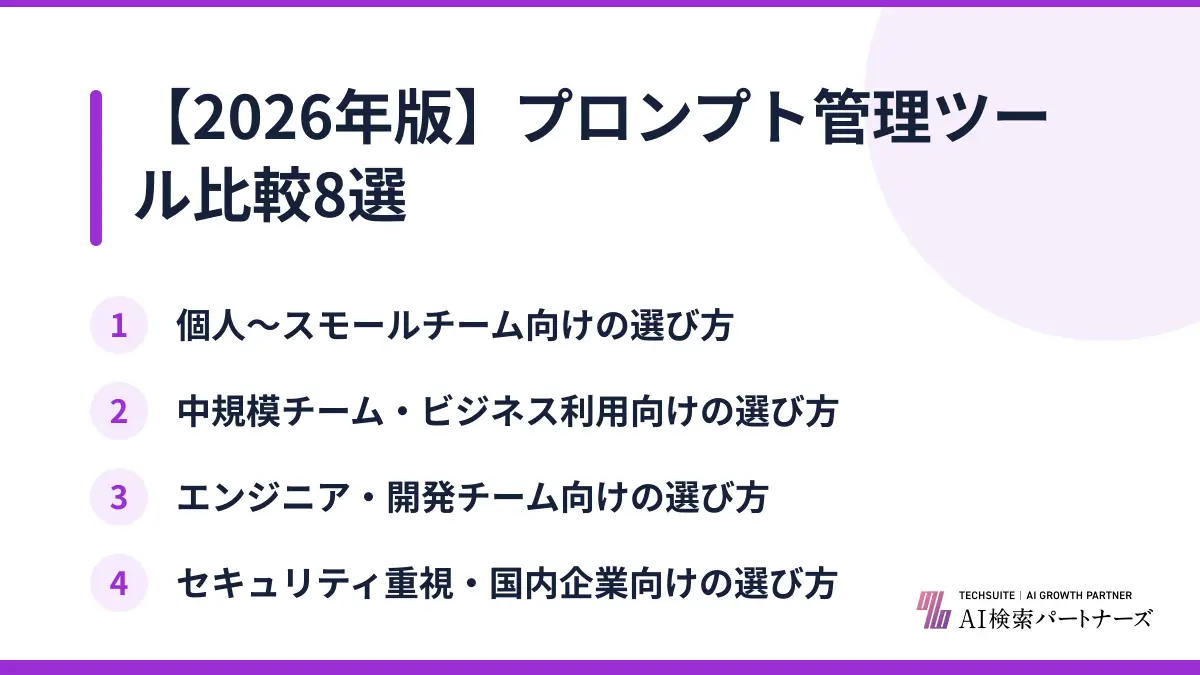 【2026年版】プロンプト管理ツール比較8選