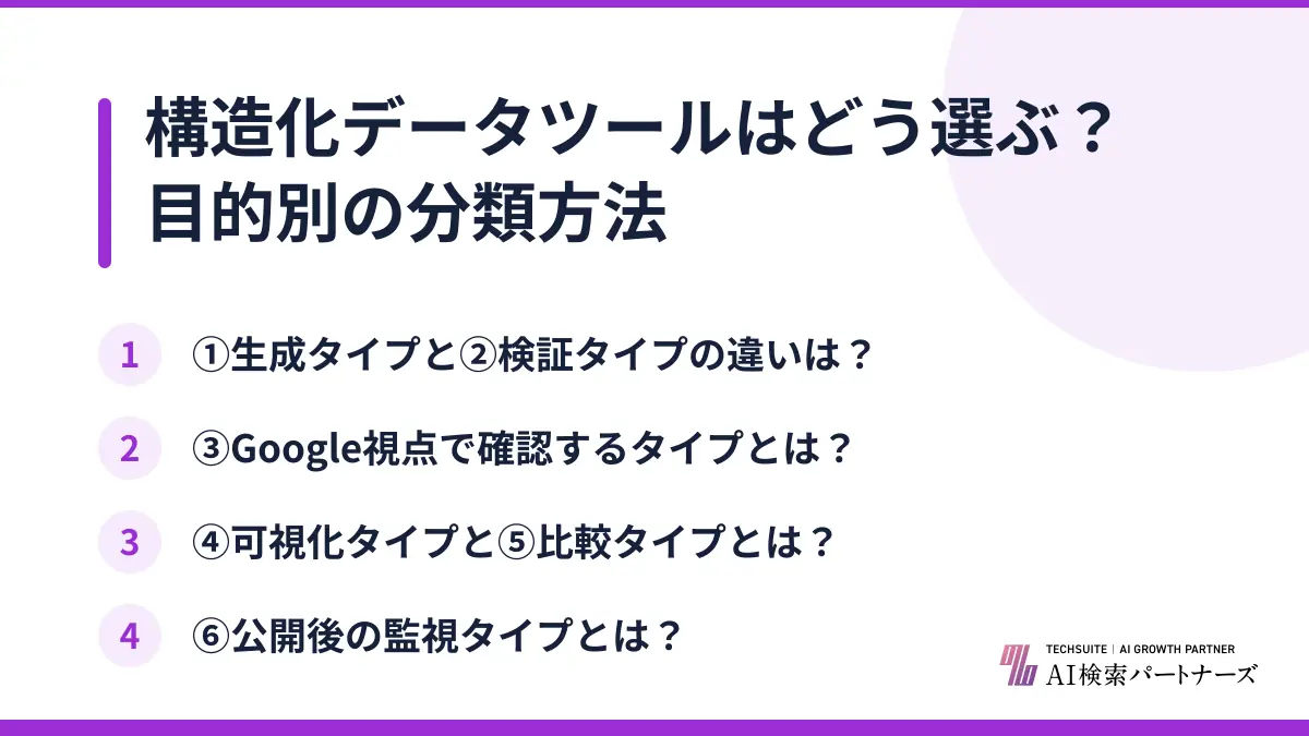 構造化データツールはどう選ぶ？目的別の分類方法