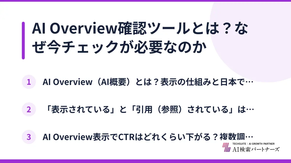AI Overview確認ツールとは？なぜ今チェックが必要なのか