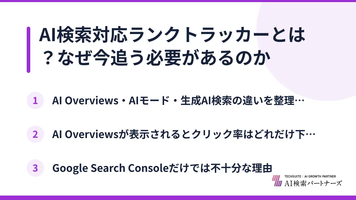 AI検索対応ランクトラッカーとは？なぜ今追う必要があるのか