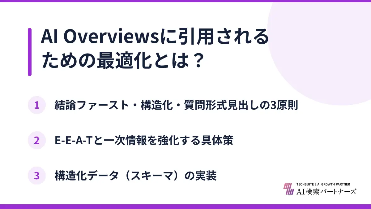 AI Overviewsに引用されるための最適化とは？