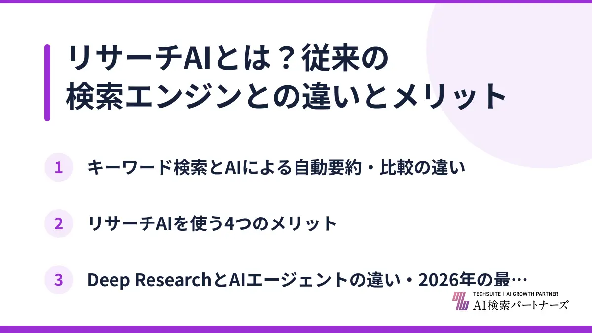 リサーチAIとは？従来の検索エンジンとの違いとメリット