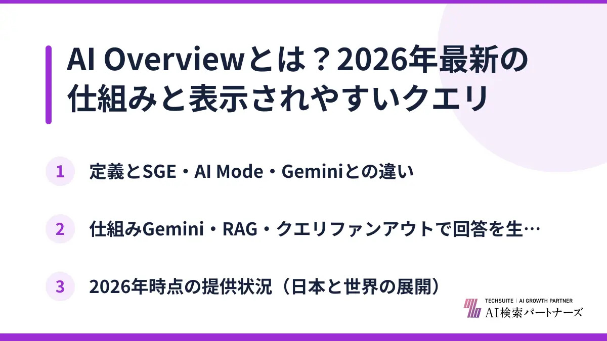 AI Overviewとは？2026年最新の仕組みと表示されやすいクエリ