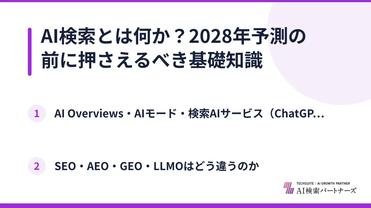 AI検索とは何か？2028年予測の前に押さえるべき基礎知識
