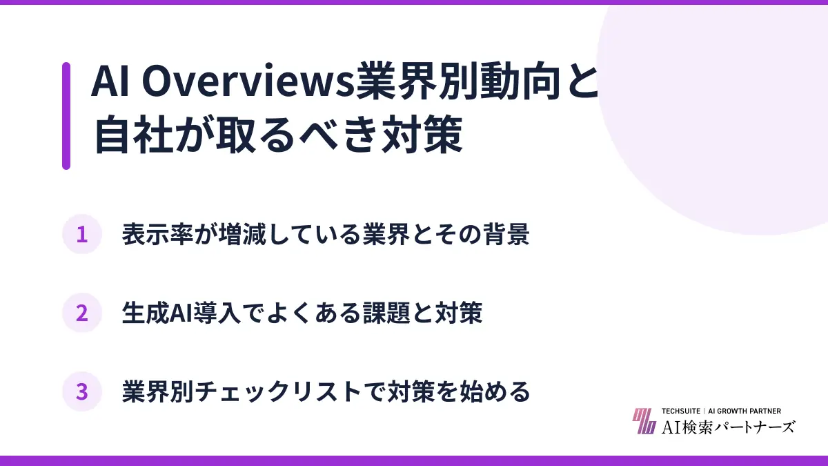 AI Overviews業界別動向と自社が取るべき対策