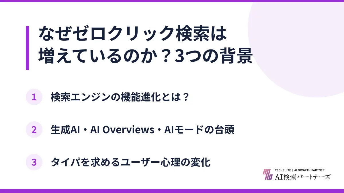 なぜゼロクリック検索は増えているのか？3つの背景
