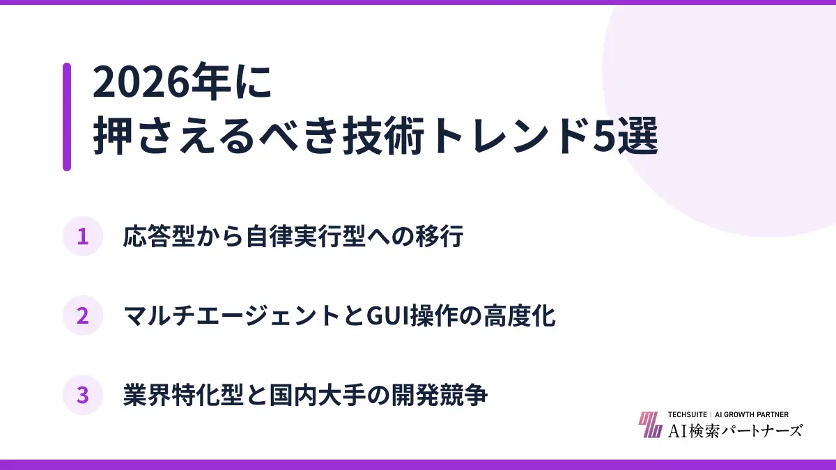 2026年に押さえるべき技術トレンド5選