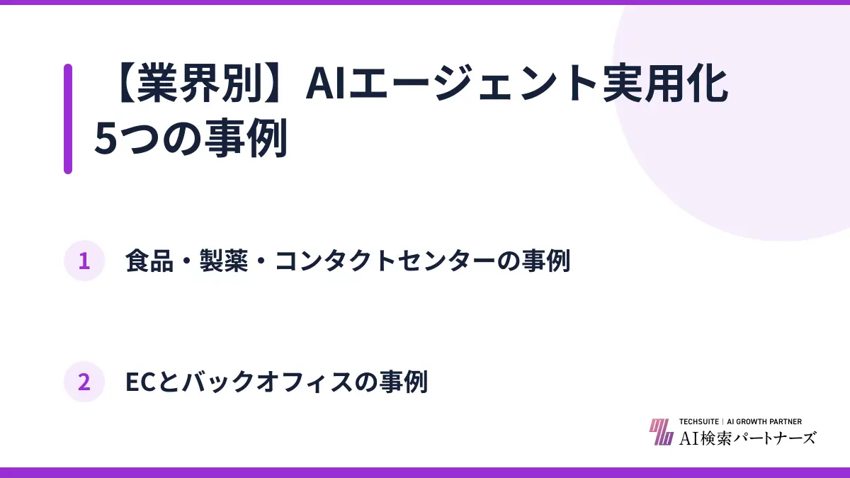 【業界別】AIエージェント実用化5つの事例