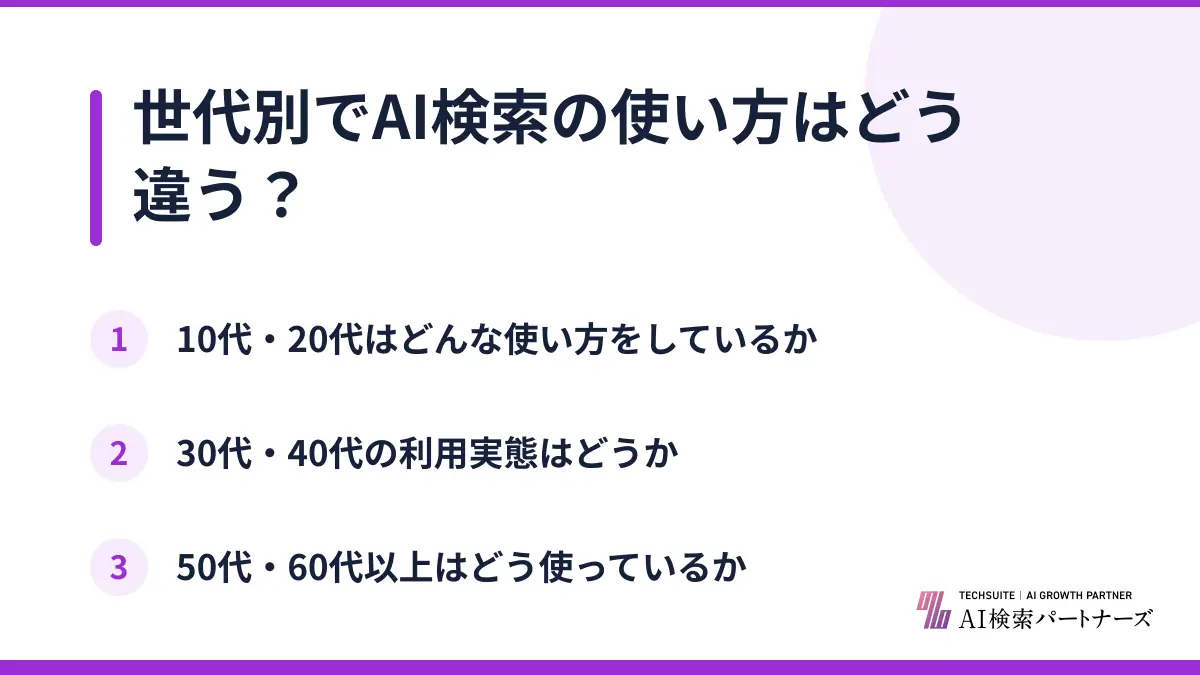 世代別でAI検索の使い方はどう違う？
