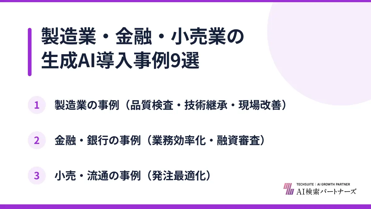 製造業・金融・小売業の生成AI導入事例9選