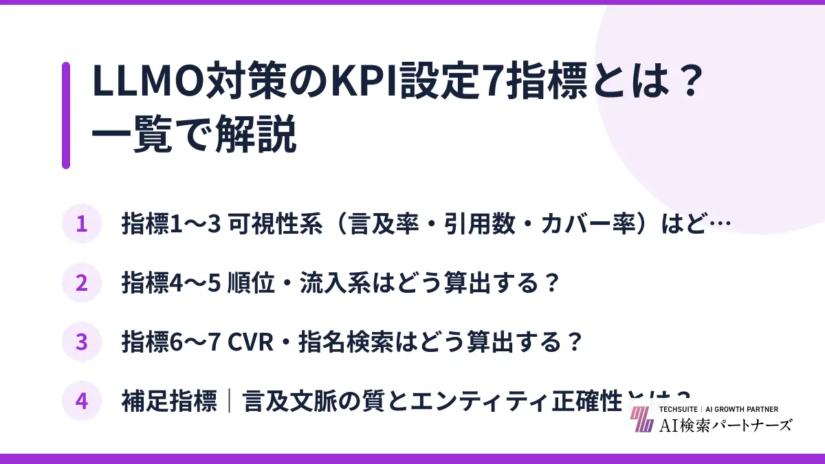 LLMO対策のKPI設定7指標とは？一覧で解説