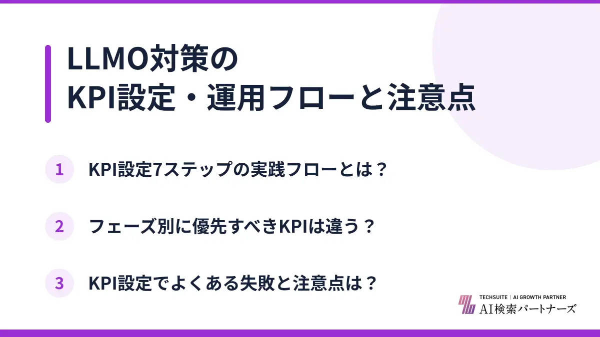 LLMO対策のKPI設定・運用フローと注意点