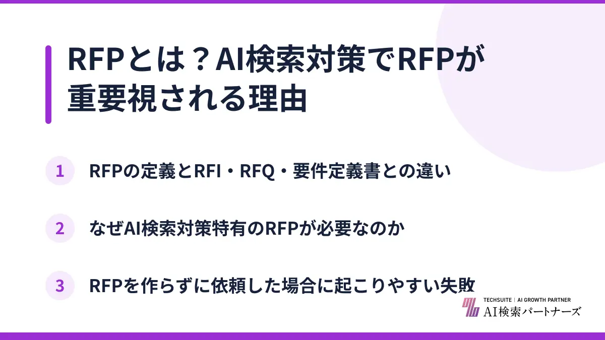 RFPとは？AI検索対策でRFPが重要視される理由