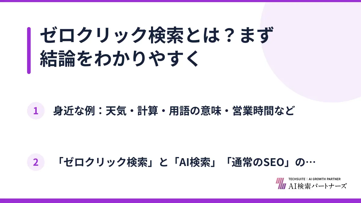 ゼロクリック検索とは？まず結論をわかりやすく
