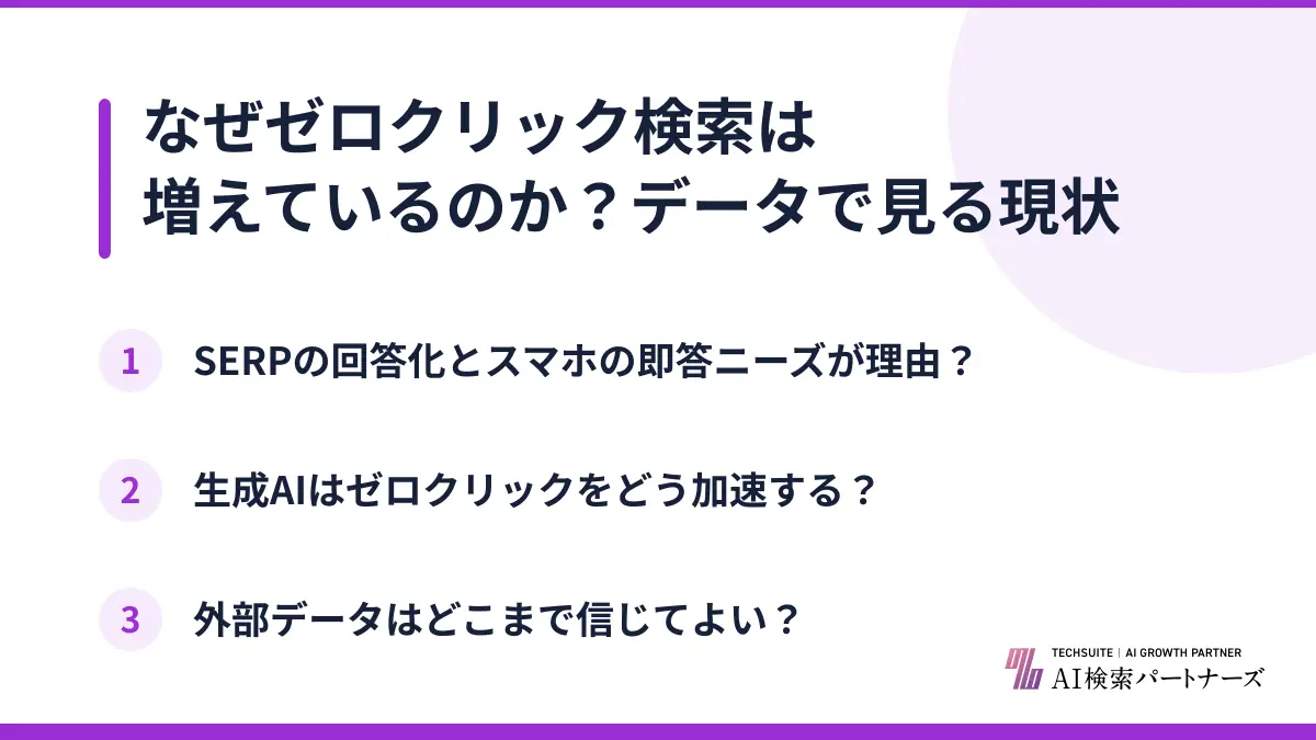 なぜゼロクリック検索は増えているのか？データで見る現状