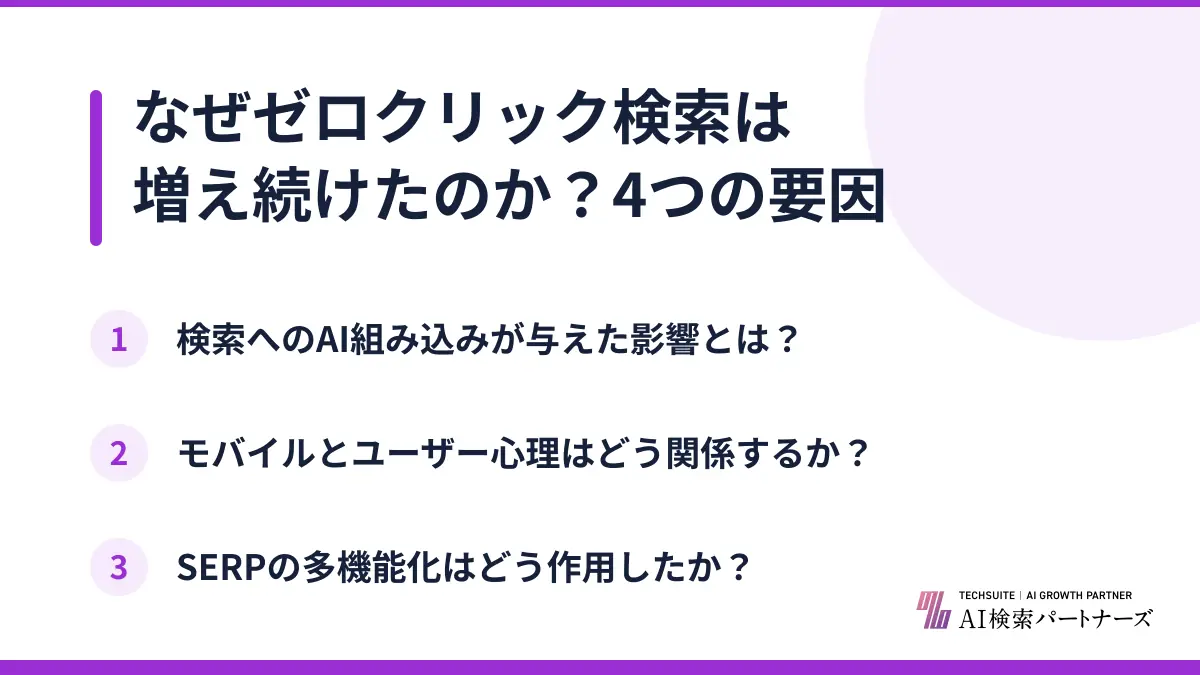 なぜゼロクリック検索は増え続けたのか?4つの要因
