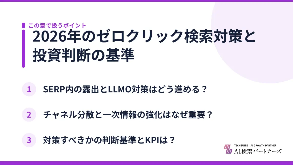 2026年のゼロクリック検索対策と投資判断の基準