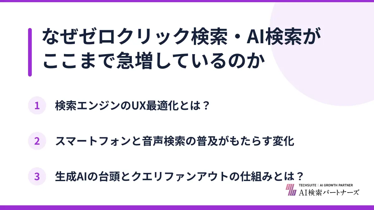 なぜゼロクリック検索・AI検索がここまで急増しているのか